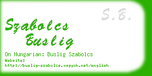 szabolcs buslig business card